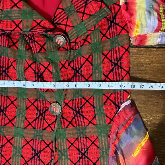 Stunning Handmade Patchwork Plaid & Striped Button-Up Blazer/Jacket - Picture 9 of 15